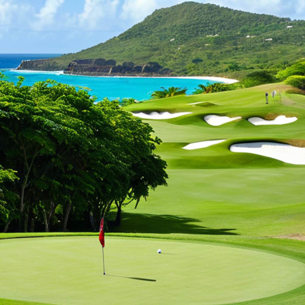 Cedar Valley Golf Club Landscape**
"Scenic view of Cedar Valley Golf Club in Antigua, lush green fairways, glimpses of the Caribbean Sea in the background, bright sunny day, golfers in the distance wearing appropriate golf attire, fully clothed, safe for work, professional golf photography, perfect anatomy, correct proportions, natural lighting, family-friendly"
**