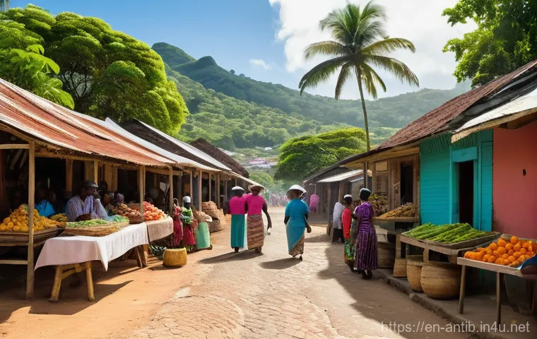 앤티가 바부다 식민지 시대 - The Heart of the Sugar Plantation Economy**
"An expansive, sun-drenched landscape of Antigua in the ...